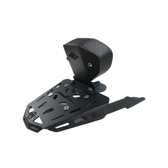 MotoCare CNC Carrier Plate with Backrest for Bajaj Pulsar NS400Z | Heavy-Duty Luggage Rack & Passenger Support