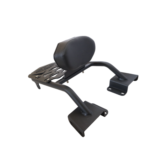 MotoCare CNC Carrier Plate with Backrest for Honda CB200X | Rear Luggage Rack with Pillion Support