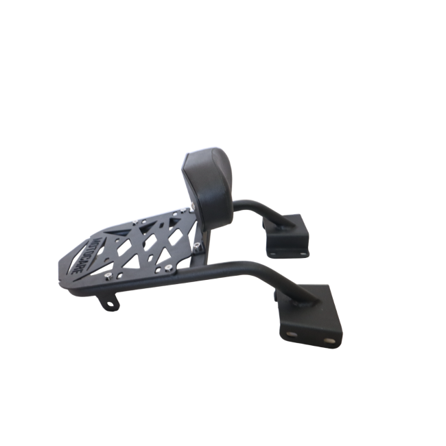 MotoCare CNC Carrier Plate with Backrest for Honda CB200X | Rear Luggage Rack with Pillion Support