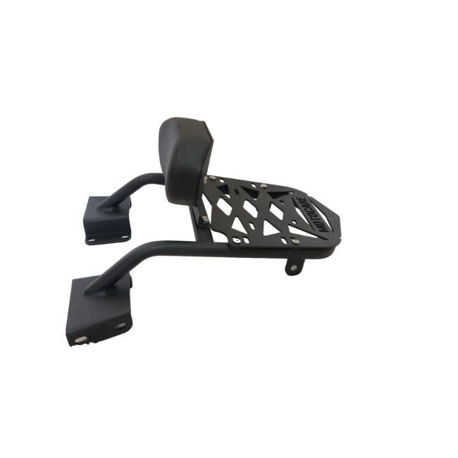 MotoCare CNC Carrier Plate with Backrest for Honda CB200X | Rear Luggage Rack with Pillion Support