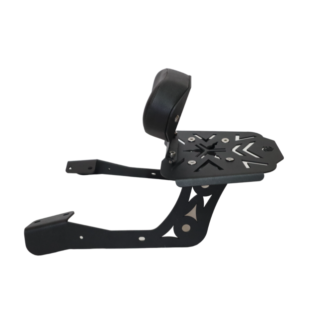 Motocare CNC Carrier Plate with Backrest for Yamaha FZ-X | Rear Luggage Rack with Pillion Support | Heavy Duty Touring Carrier