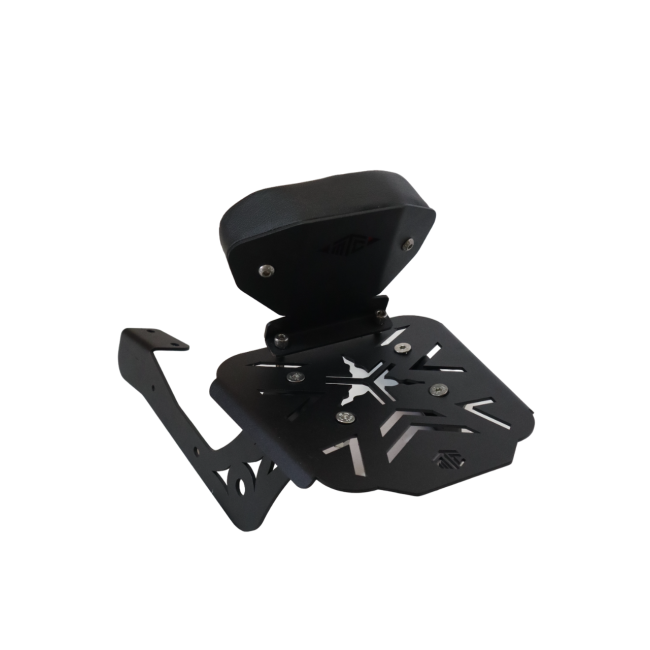 Motocare CNC Carrier Plate with Backrest for Yamaha FZ-X | Rear Luggage Rack with Pillion Support | Heavy Duty Touring Carrier