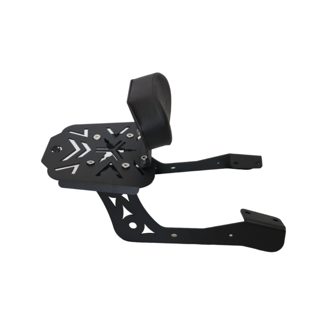 Motocare CNC Carrier Plate with Backrest for Yamaha FZ-X | Rear Luggage Rack with Pillion Support | Heavy Duty Touring Carrier
