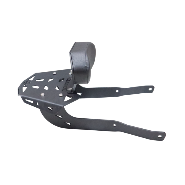 MotoCare CNC Carrier Plate with Backrest for Goan Classic 350 | Premium Rear Luggage Rack with Pillion Back Support