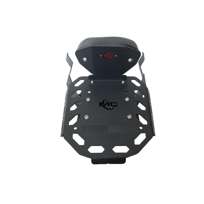 MotoCare CNC Carrier Plate with Backrest for Harley Davidson X440 – Pillion Backrest & Luggage Carrier