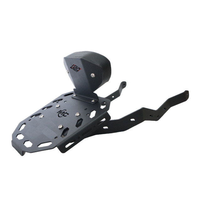 MotoCare CNC Carrier Plate with Backrest for Harley Davidson X440 – Pillion Backrest & Luggage Carrier