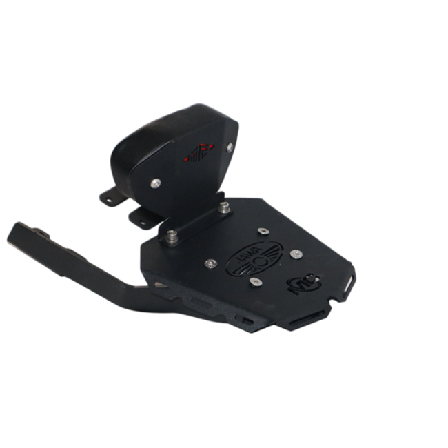 Motocare CNC Carrier with Backrest for Jawa 42 – Luggage Rack with Pillion Back Support | Touring Comfort & Safety