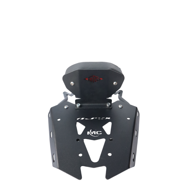 Motocare CNC Carrier with Backrest for Yamaha Aerox 155 | Premium Rear Luggage Rack with Pillion Support