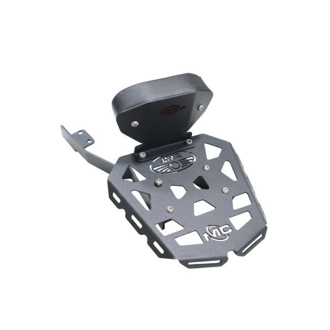 MotoCare CNC Carrier with Plate & Backrest for Jawa 42 FJ | Heavy-Duty Luggage Carrier Rack