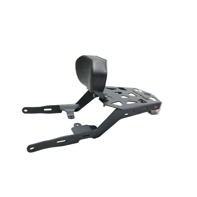 Motocare CNC Carrier with Plate & Backrest for Scram 440 – Heavy Duty Luggage Rack (Red & Black)