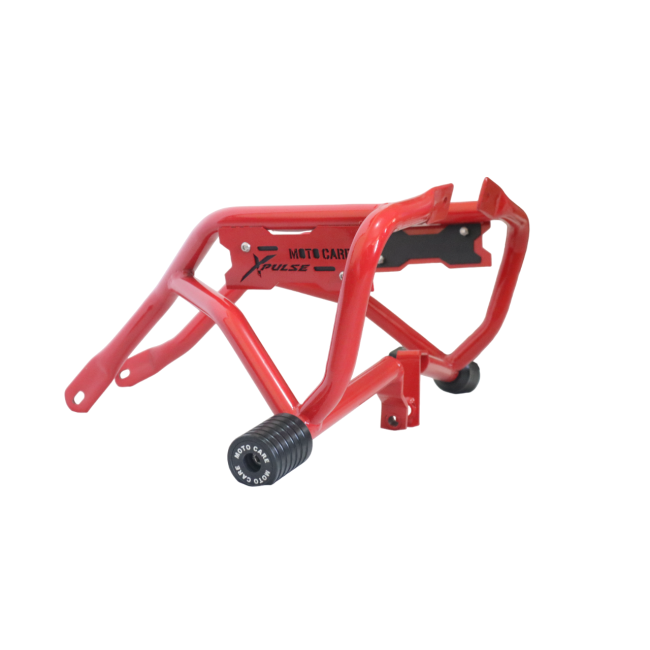 MotoCare Crash Guard with Dual Sliders (Red) for Hero Xpulse 200 / 200 4V | Heavy Duty Engine Protection Guard