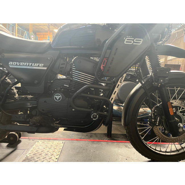 MotoCare Heavy Duty Crash Guard with 4 Sliders for Yezdi Adventure 2024 | Engine Protection Guard for Off-Road & City Riding