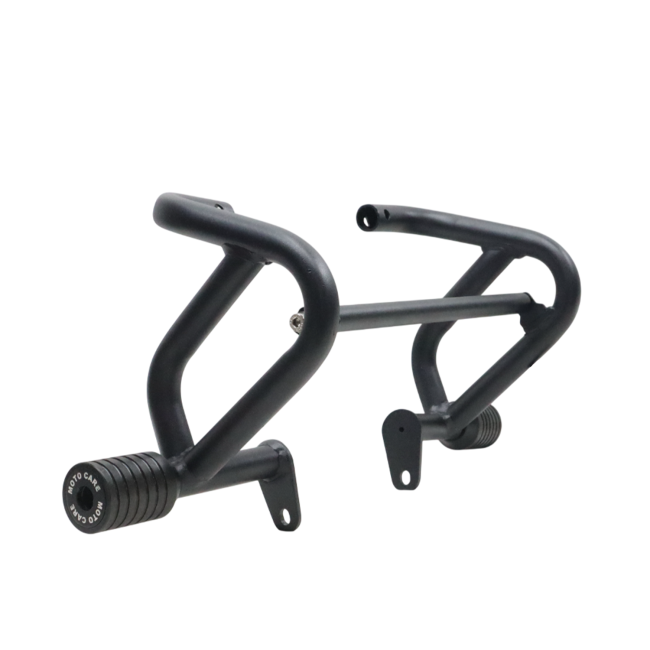 MotoCare Crash Guard with Dual Sliders for Jawa 42 Bobber | Heavy Duty Engine Protection Guard with Frame Sliders