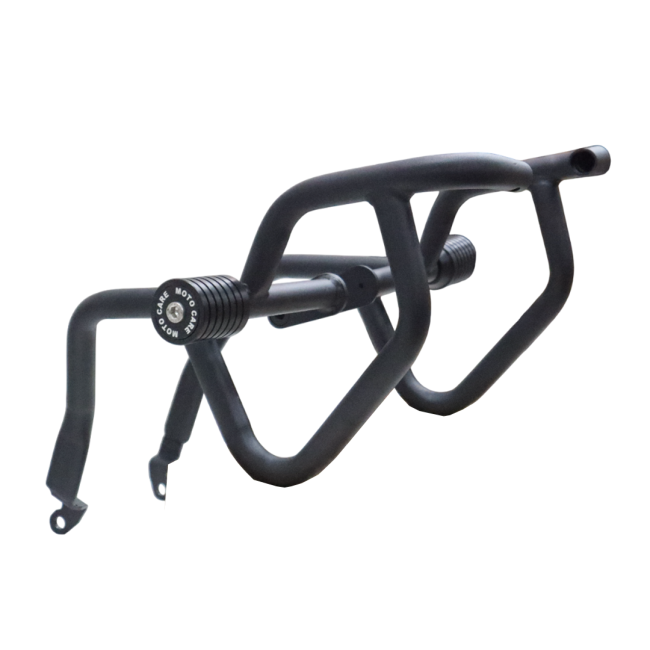 MotoCare Crash Guard with Dual Sliders for Jawa 42 FJ | Heavy Duty Engine Protection Guard with Frame Sliders