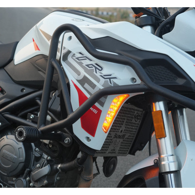 Motocare Crash Guard with Dual Sliders for Benelli TRK 251 – Heavy Duty Engine Protection | Anti-Crash Frame Slider | Easy Install