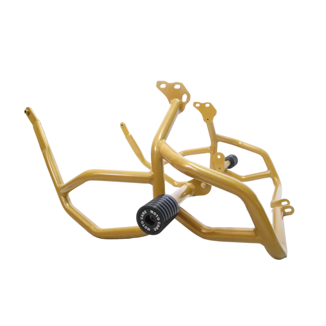 MotoCare Crash Guard with Dual Sliders (Gold) for Royal Enfield Himalayan 450 | Engine Protection