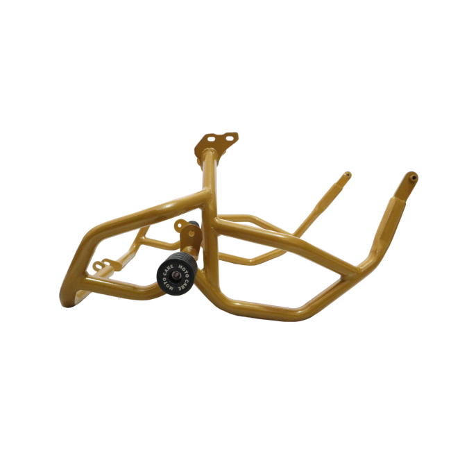 MotoCare Crash Guard with Dual Sliders (Gold) for Royal Enfield Himalayan 450 | Engine Protection