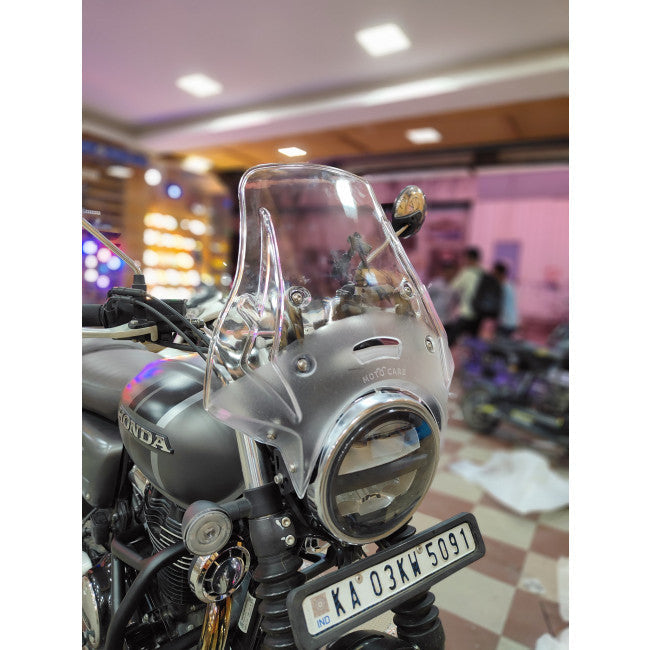 MotoCare Polycarbonate Visor for Honda CB350 RS | Windshield Protector Smoke/Clear/Black