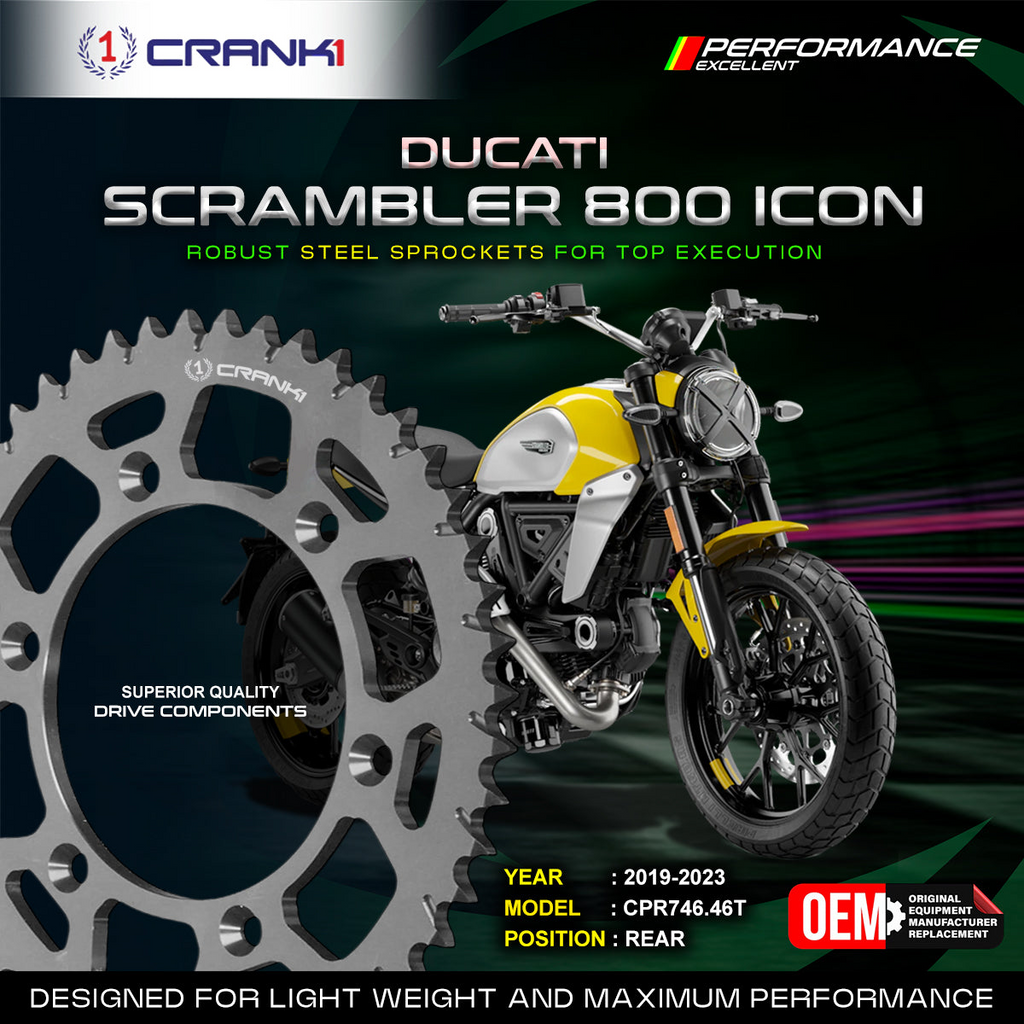 Crank1 Sprocket For Ducati Scrambler 800 Icon (2019–2023) – Rear – CPR746.46T