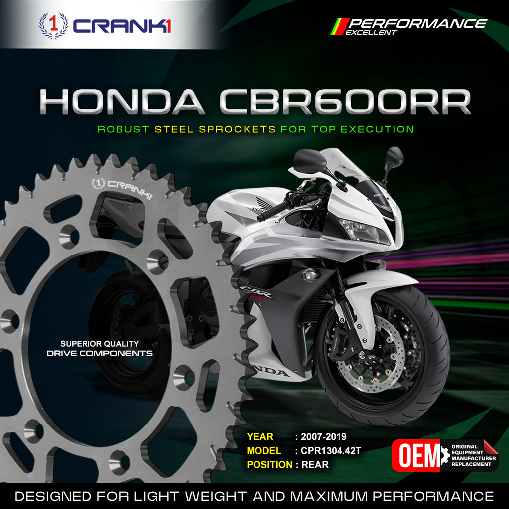 Crank1 Sprocket For Honda CBR 600RR (2007–2019) – Rear – CPR1304.42T