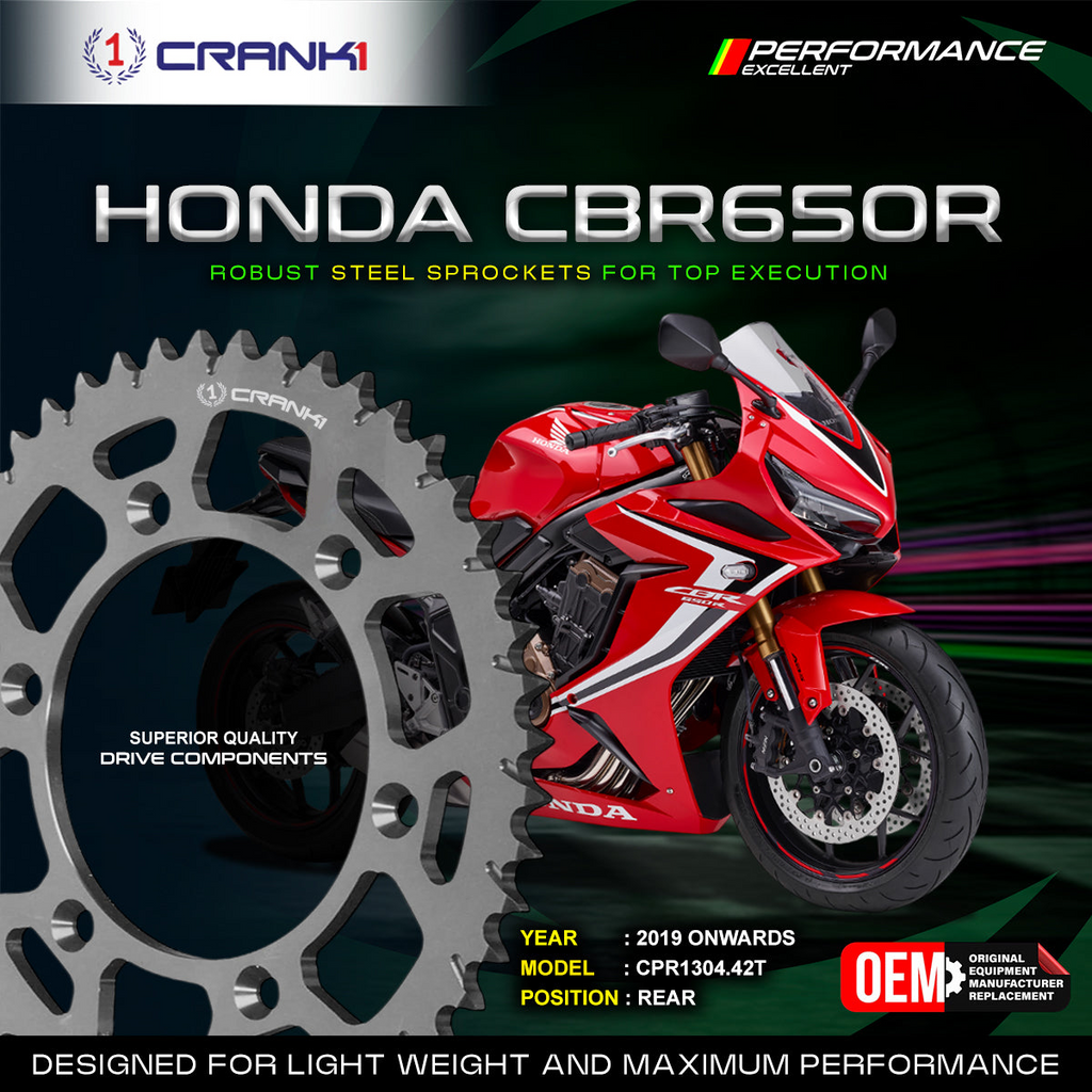 Crank1 Sprocket For Honda CBR 650R (2019–2020) – Rear – CPR1304.42T
