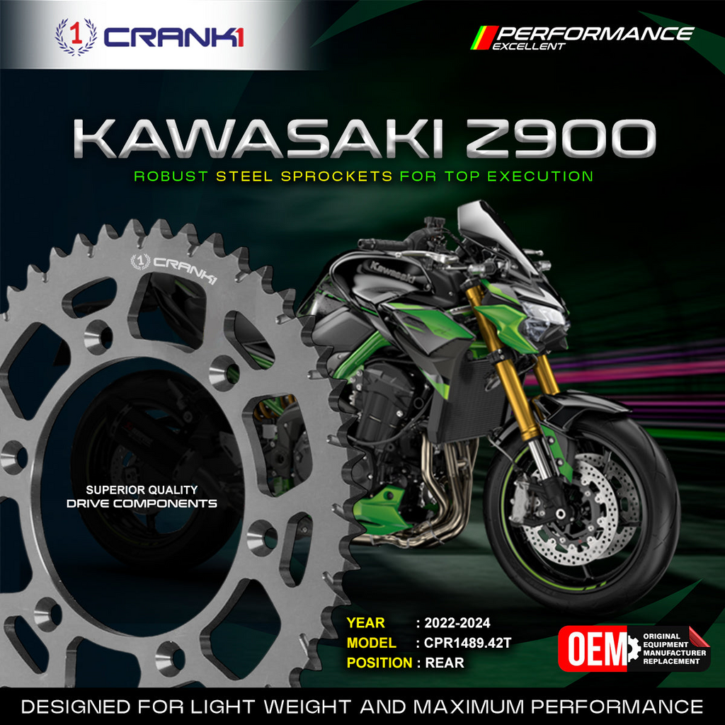 Crank1 Sprocket For Kawasaki Z900 (2022 Onwards) - Rear - CPR1489.42T