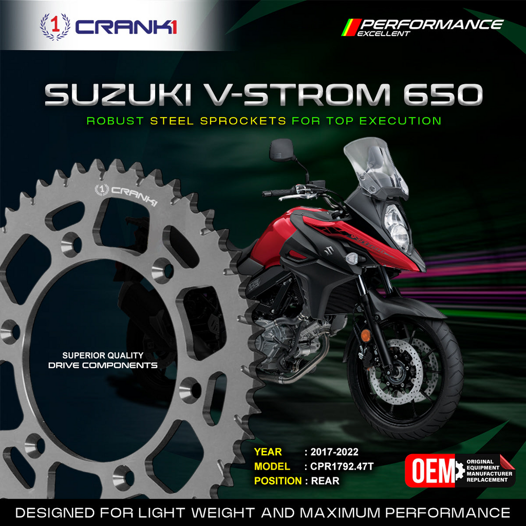 Crank1 Sprocket For Suzuki V-Strom 650 (2017-2022) - Rear - CPR1792.47T