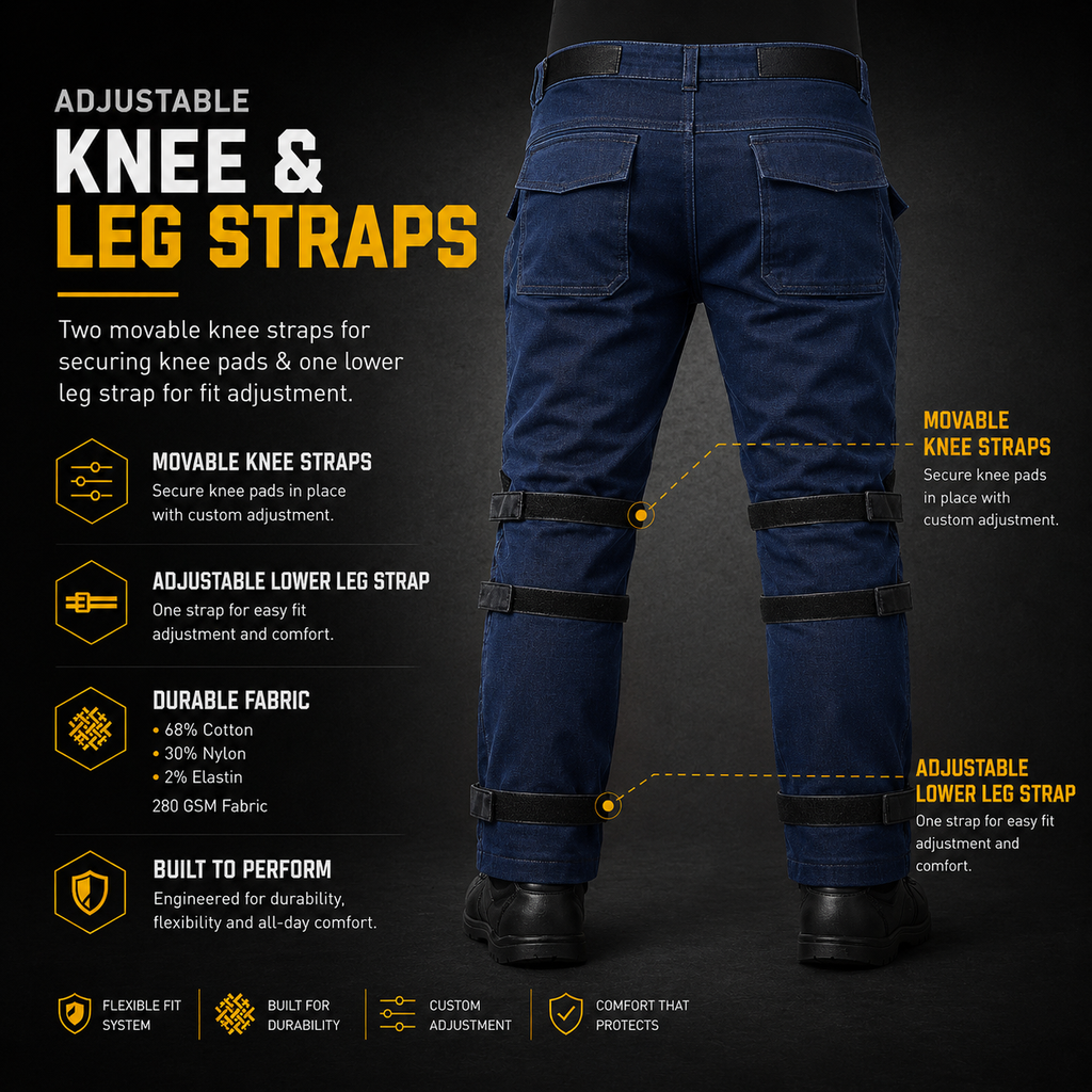 66BHP Riding Denim Pants With Level 2 Knee Protectors