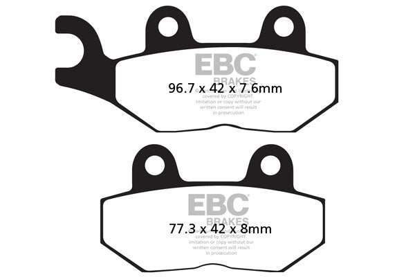 EBC Double-H™ Sintered Brake Pads for Triumph Bonneville T120 / Street Twin / Scrambler / Street Cup FA196HH Front FA214HH Rear HH Rated High Performance Brake Pads