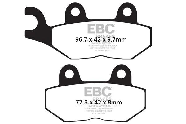 EBC Double-H™ Sintered Brake Pads for Triumph Bonneville T100 / T120 / Street Twin / Scrambler (2016–Onwards) FA142HH Front FA214/2HH Rear HH Rated High Performance Brake Pads