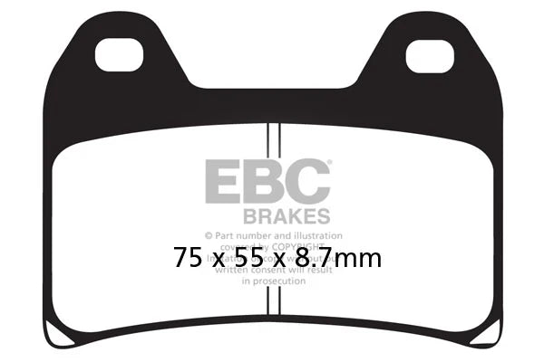 EBC Double-H™ Sintered Brake Pads for KTM Duke 790 (2018 Onwards) FA244HH Front FA213HH Rear HH Rated High Performance Brake Pads