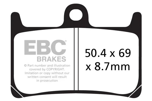 EBC Double-H™ Sintered Brake Pads for Yamaha YZF R1 FA380HH Front FA436HH Rear HH Rated High Performance Brake Pads