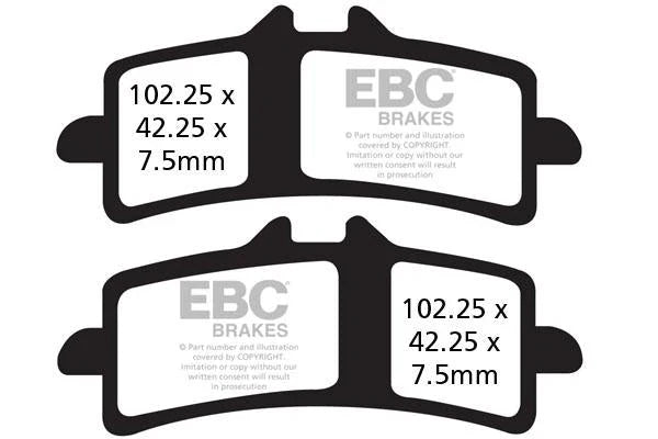 EBC Double-H™ Sintered Brake Pads for Ducati Panigale V4 (2018–2020) FA447HH Front FA266HH Rear HH Rated High Performance Brake Pads
