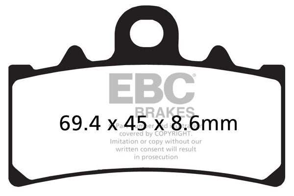 EBC Double-H™ Sintered Brake Pads for KTM Duke 200 FA606HH Front FA213HH Rear (2012 Onwards) HH Rated High Performance Brake Pads