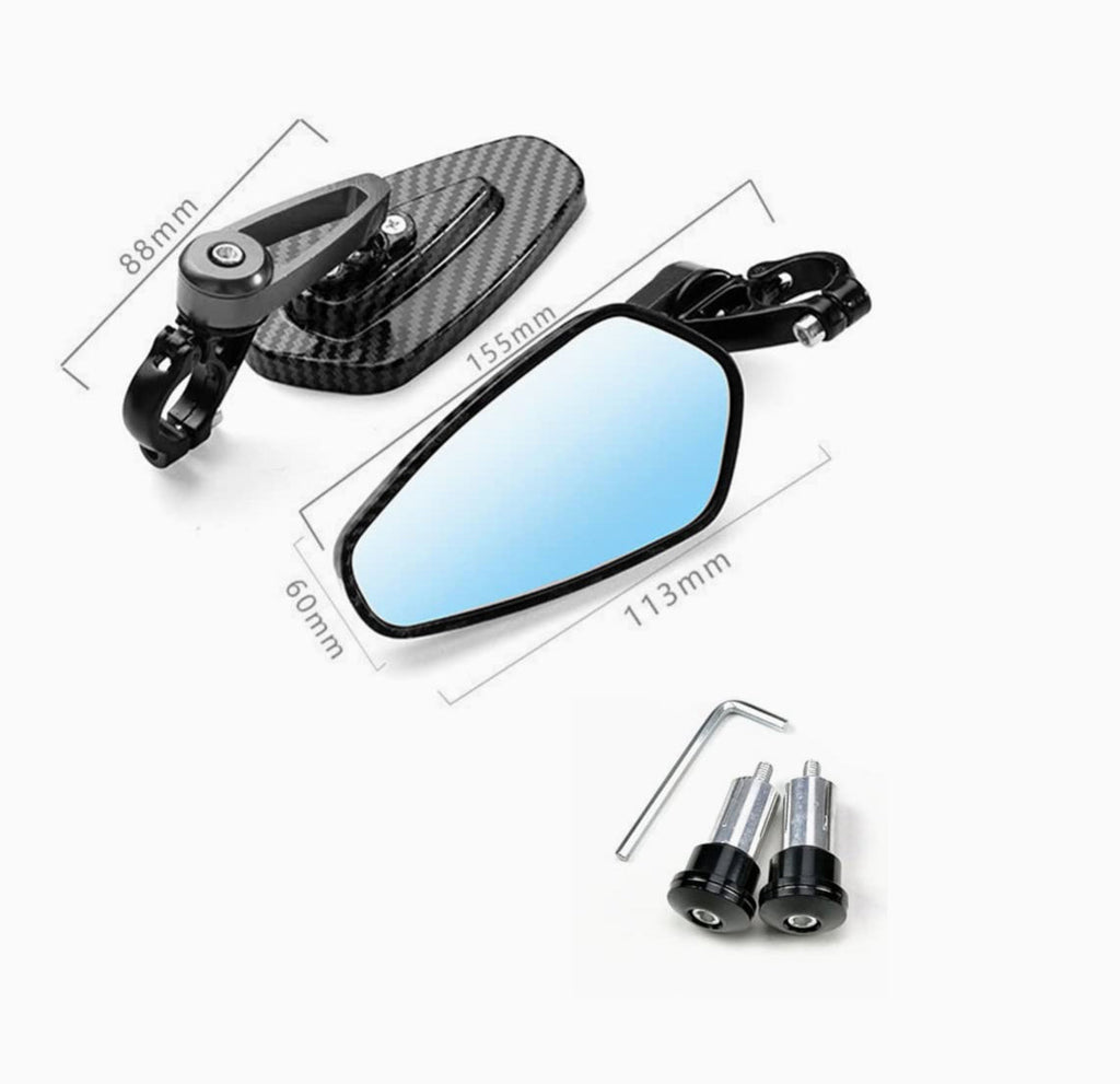 Carbon Fiber Dipped Bar End Mirrors
