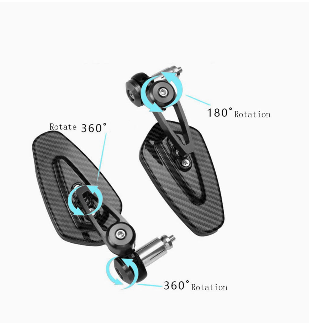 Carbon Fiber Dipped Bar End Mirrors