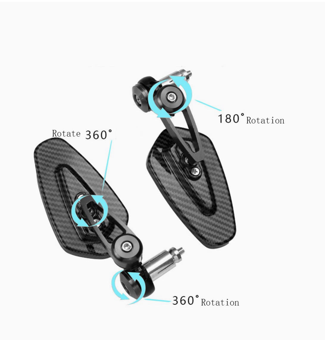Carbon Fiber Dipped Bar End Mirrors