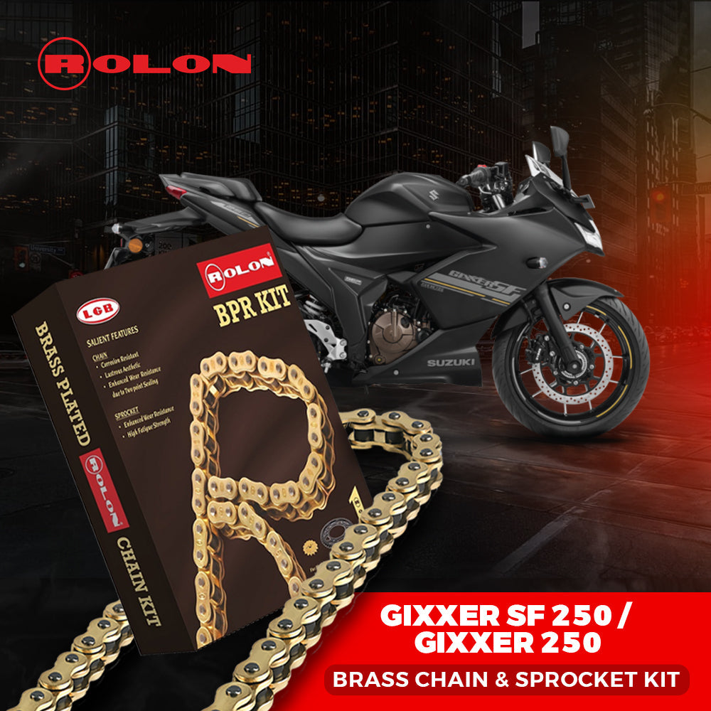 GIXXER GXR 150CC Rolon Brass Chain and Sprocket kit