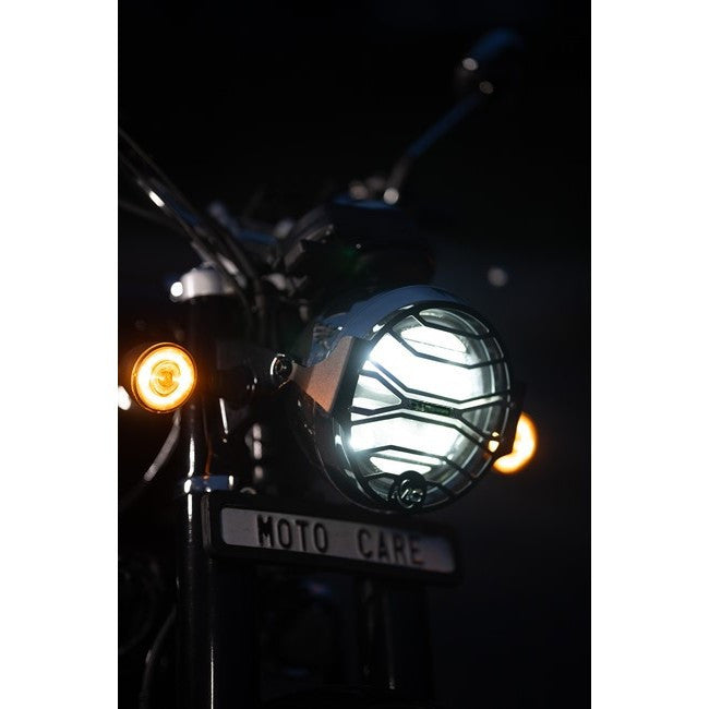 MotoCare Headlight Grill Guard for Honda CB350 | Heavy-Duty Metal Headlamp Protector | Stylish Front Cover Accessory