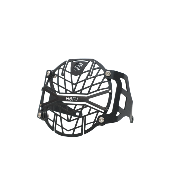 MotoCare Headlight Grill for Hero Xpulse 200 / 200 4V | Premium Headlight Protection Guard (Black & Red)