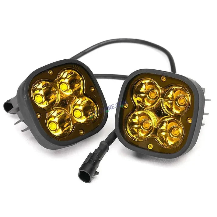 HJG 120W 4 LED CREE 60w Fog Light Auxiliary Light For All Motorcycles White With Yellow Filter Cap (Set of 2)
