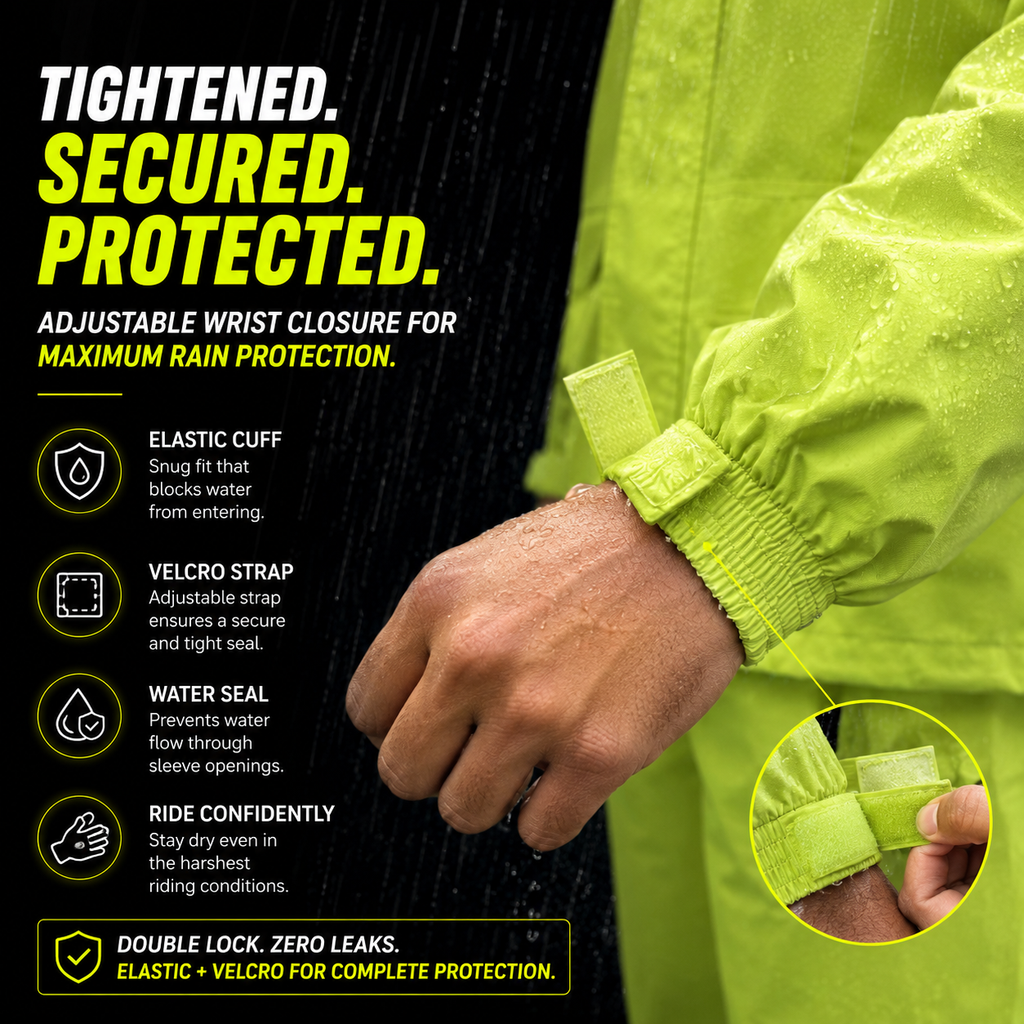 66BHP Storm X Waterproof Motorcycle Raincoat with Free Riding Pant