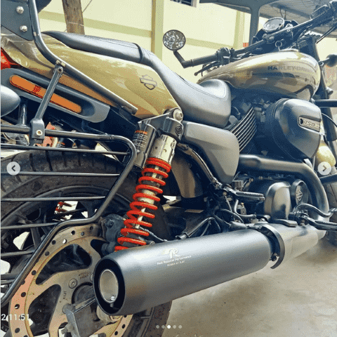 Red Rooster Exhaust for Harley Davidson Street 750 - Black Matt