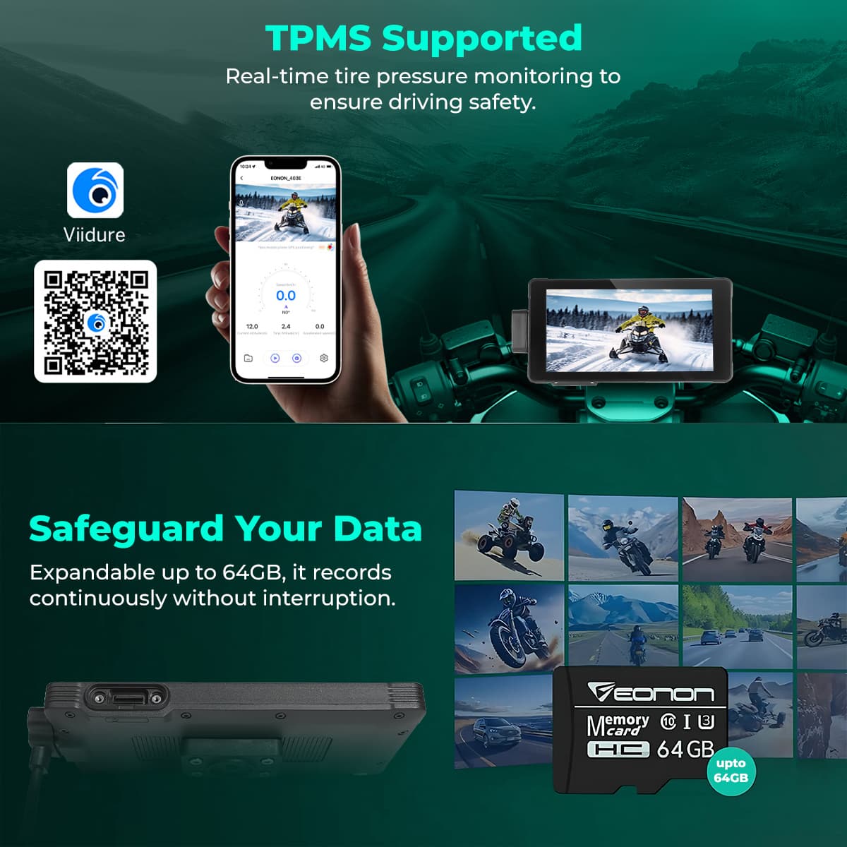 Simtac motorcycle GPS CarPlay & Android Auto system – M10D