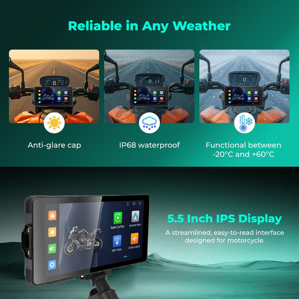 Simtac motorcycle GPS CarPlay & Android Auto system – M10D
