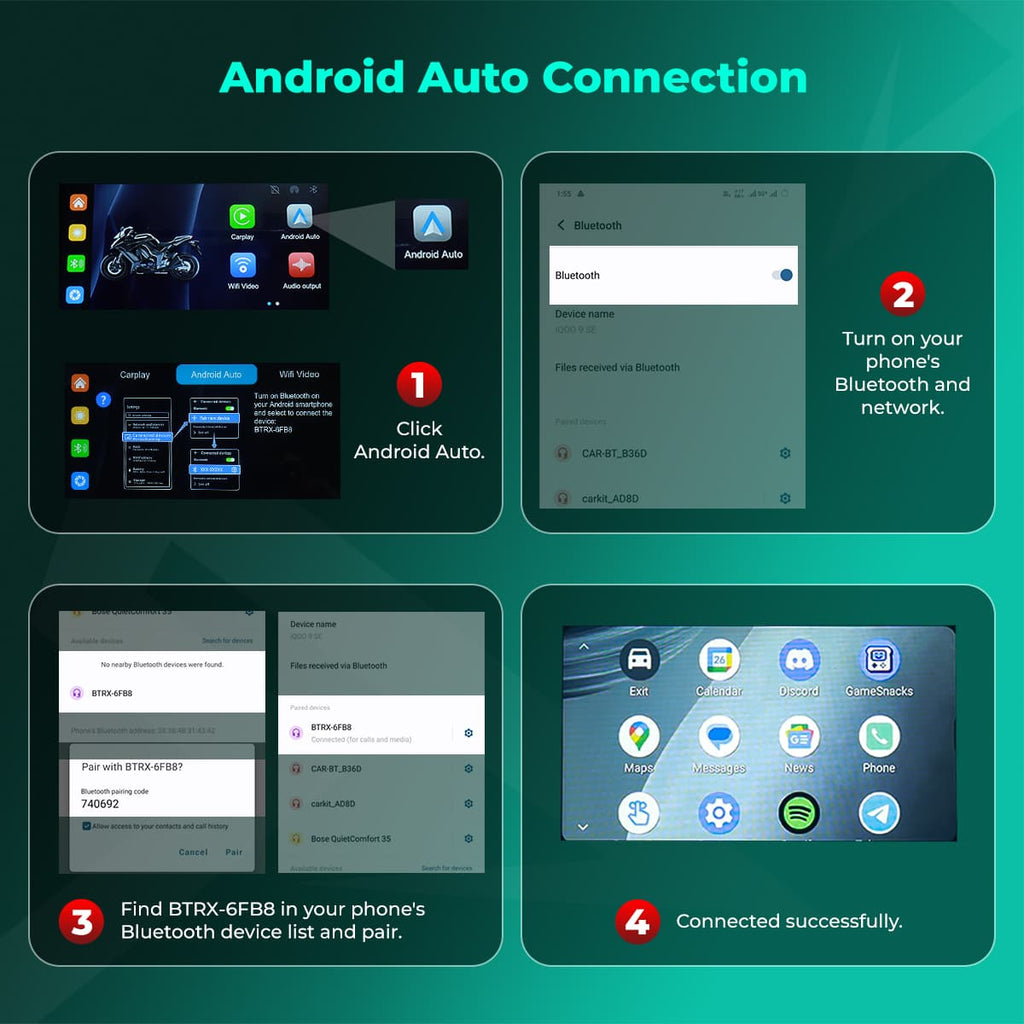 Simtac motorcycle GPS CarPlay & Android Auto system – M10D
