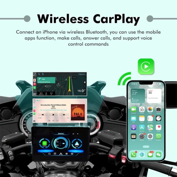 Simtac motorcycle GPS CarPlay & Android Auto system – M2
