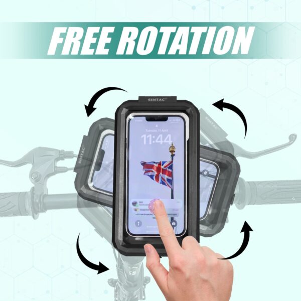 Simtac waterproof mobile holder with Wireless & Type-C charger (MHWPWC-15C)