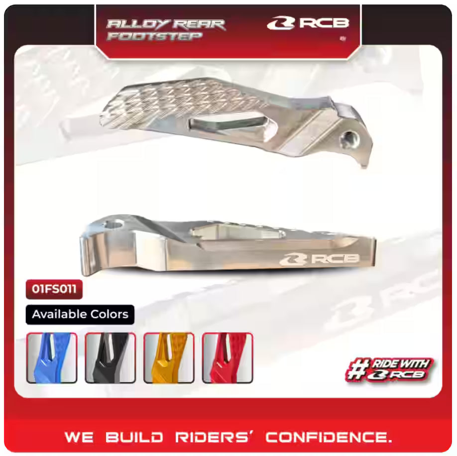 RCB ALLOY REAR FOOTREST YAMAHA AEROX 155 01BF011 (BLUE) (BLACK) (GOLD) (RED) (SILVER)