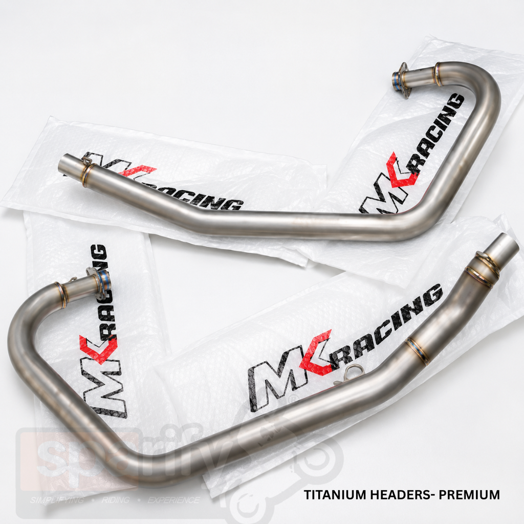MK Racing Titanium Performance Header Pipes for Royal Enfield Interceptor 650 & Continental GT 650 - Dual O2 sensor